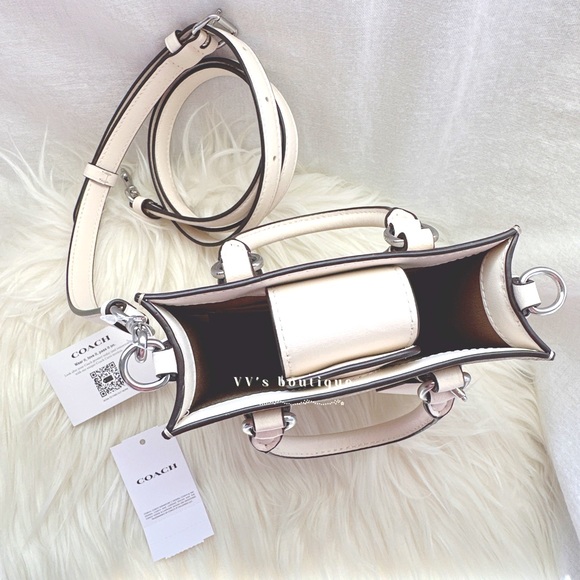 NWT Coach North South Mini Tote In Signature Canvas Lt Khaki Chalk CJ494 RARE - Picture 7 of 10